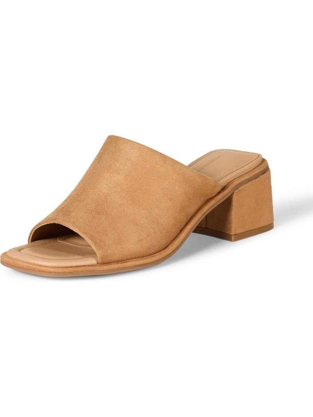 Amazon Essentials Size 13 Mules Faux Suede Block-Heel Memory Foam Cushion Tan